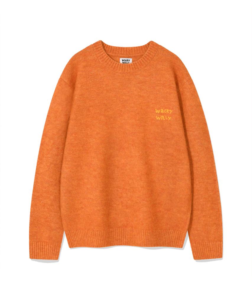 WACKY WILLY Hairy Pullover Knit Orange