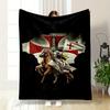 Crusader Knight Blanket  Printed Blanket for Living Room Bed Couch Lunch Break Soft Cozy Blanket for Friend's Festival Gift