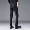 Autumn And Winter Men'S Regular/Plush Thick Cotton Linen Casual Dark Slim Fit Small Foot Elastic Brushed Versatile Long Pants