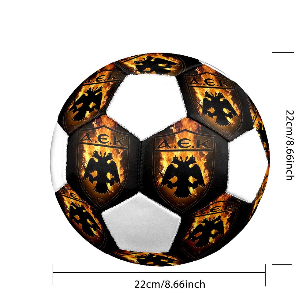 1pz Pallone da calcio AEK Atene taglia 5 Pallone da calcio indoor Praha Colorato Per tutte le età Cucito a macchina PVC Pronto per la competizione Durevole Alto rimbalzo