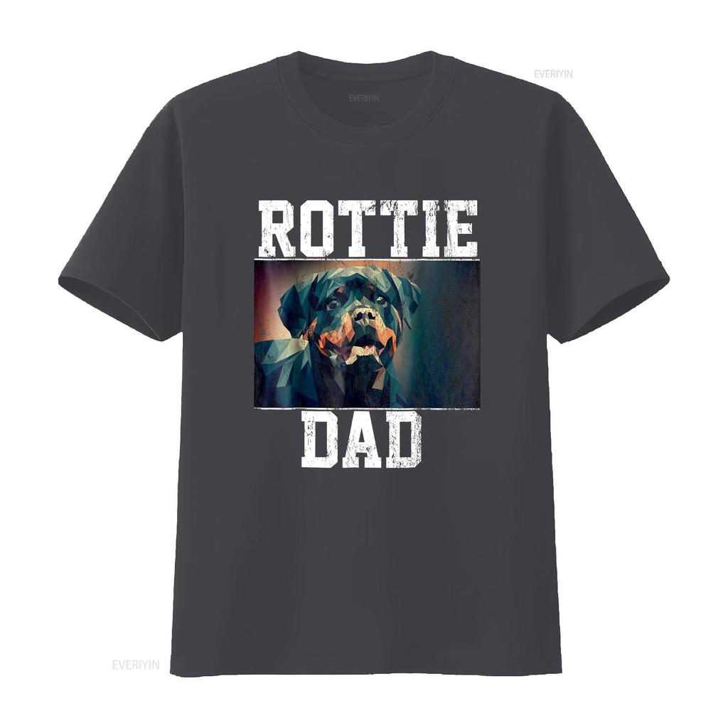 Rottweiler Dad T Shirt For Rottie Lover vintage Washed graphic Top For Everyday Wear Comfortable designer clothes homme