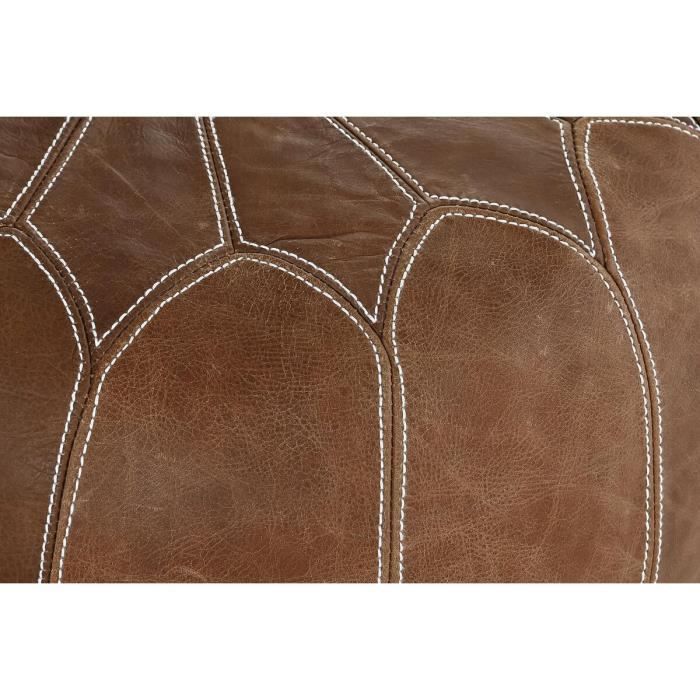 Meuble d'appoint - Marron - Cuir - 48 x 48 x 35 cm - Petit meuble complément