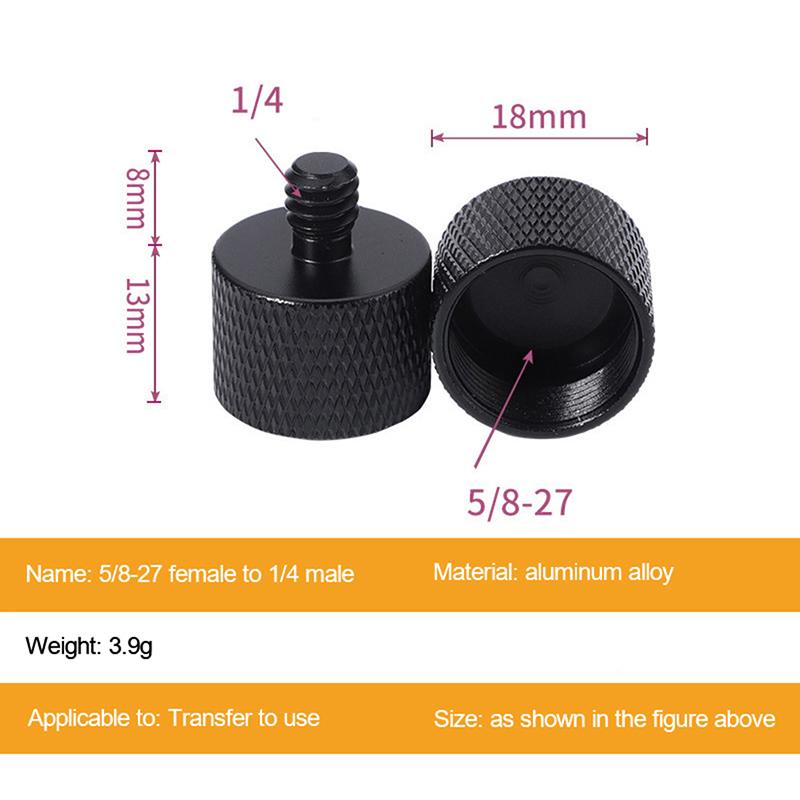 

Металлическое оборудование для прямых трансляций Адаптеры для микрофонной стойки 5/8 на 1/4 Адаптеры-переходники для микрофона Адаптер штатива из алюминиевого сплава чёрный