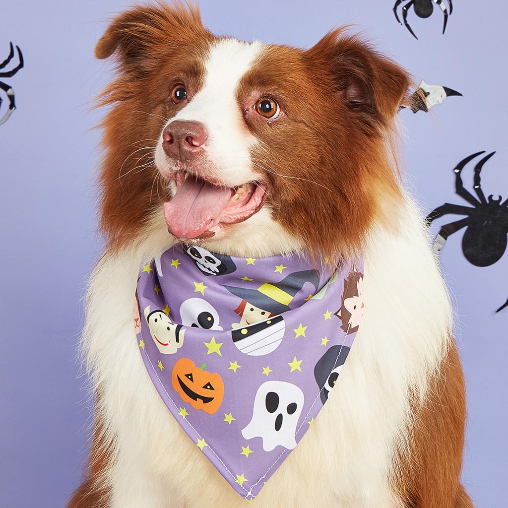 Halloween Pet Dress Up Saliva Towel Printed Dog Triangle Towel Dog Bib Pet Decorative Scarf