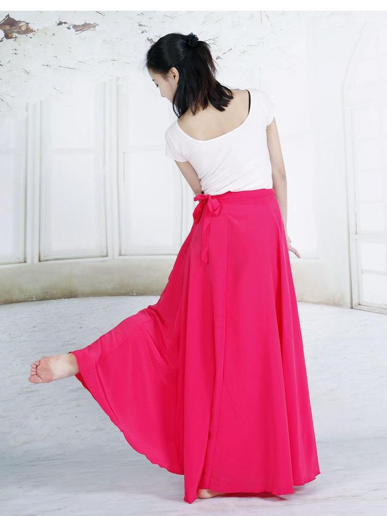 Red Shoes Midi Skirt: Gossamer Korean Dance Performance Costume for Women