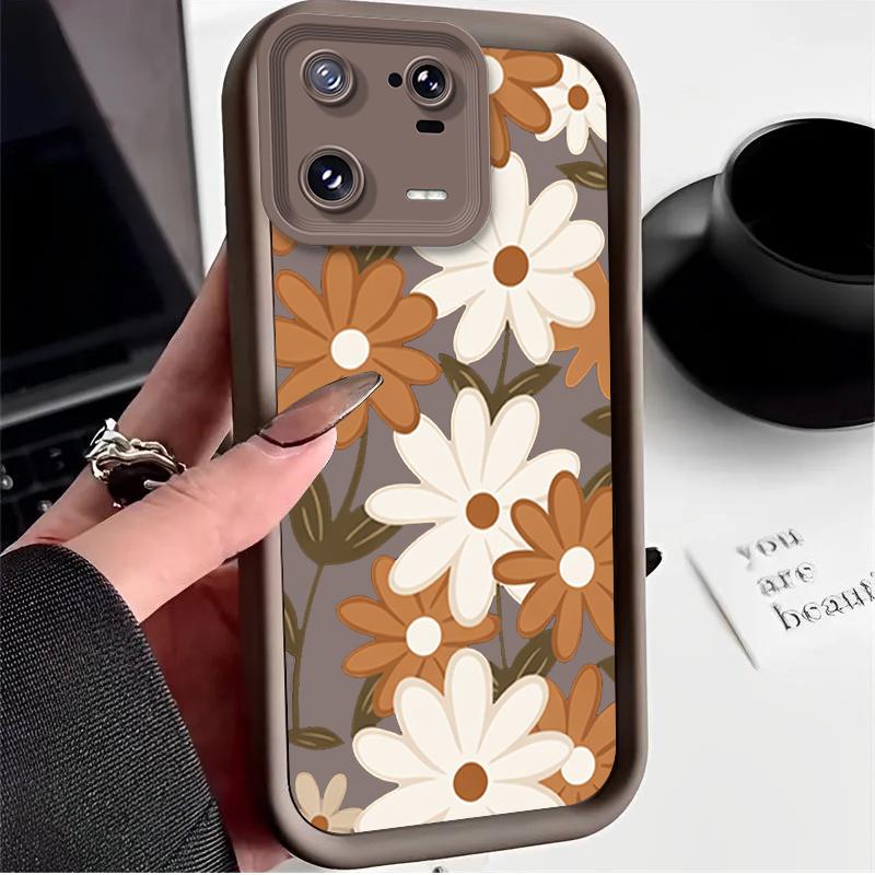 Cute Hand Drawn Flora Case for Xiaomi Mi 15 Pro 14 14T 13 13T 12 11 Lite 11T POCO X7 X6 5G X5 X3 NFC F6 F5 M7 M6 4G Cover Funda