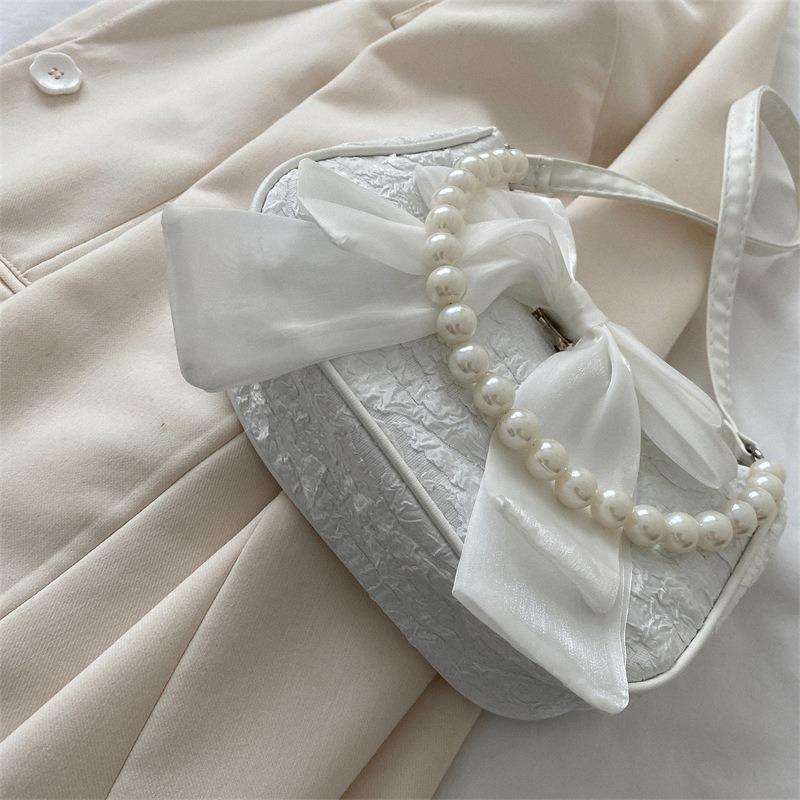 Fashion Bow Portable Pearl Bag Trendy New Messenger Small Bag Summer Popular Women's Shoulder Bag