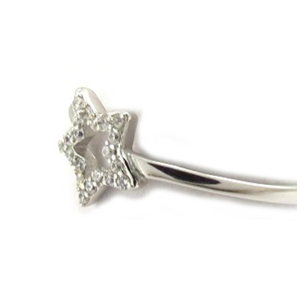 Silver Ring 'Etoile' Silvery White (rhodium) - 8 Mm