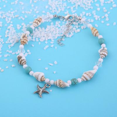 Hot New Products Beach Bracelet Starfish Pendant Conch Turquoise Bracelet Beach Accessories Beaded Foot Accessories