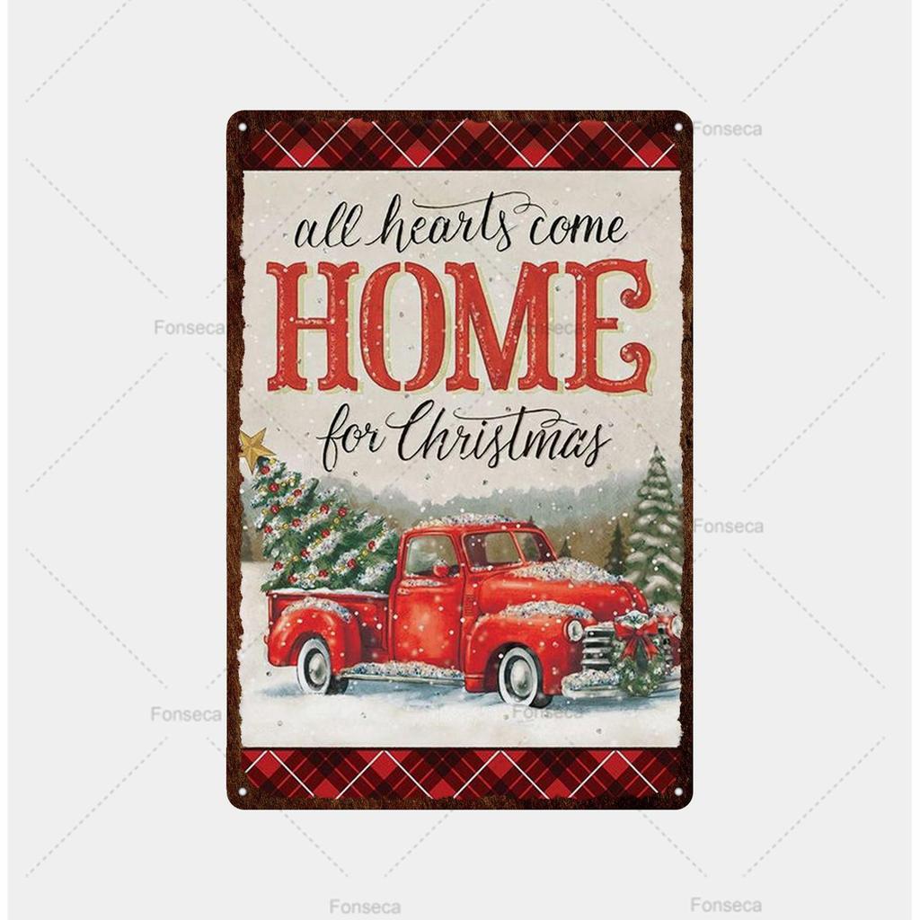 Santa Claus Snow View Metal Sign Vintage Tin Sign Metal Vintage Bar Vintage Wall Decoration Bar Club Metal Poster