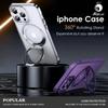 Magnetic 360°Rotation Stand Phone Case For Iphone 12 13 14 15 16 17 Pro Max Plus With Ring Holder Frosted Transparent Case Funda