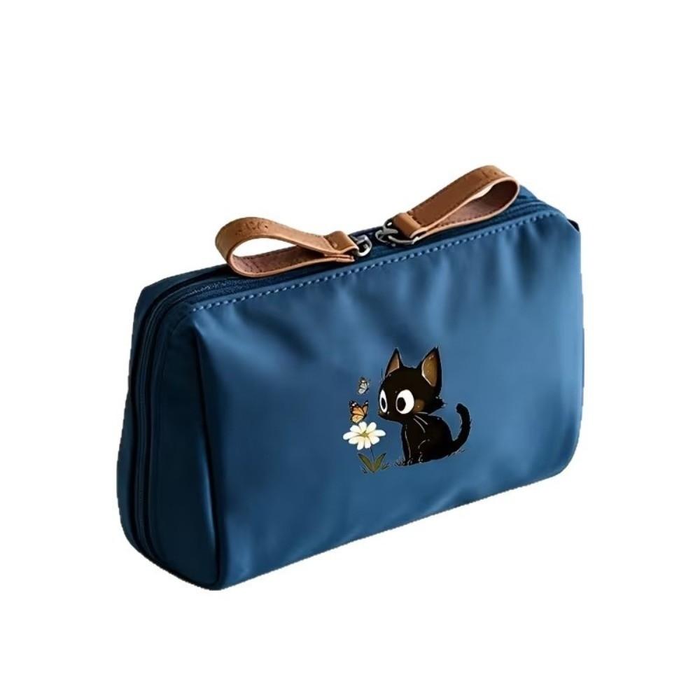 Portable Size Makeup Bag Cat Printed Storage Organizer Simple Cosmetic Pouch Travel Use