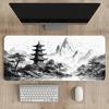 Oversized Chinese Landscape Ink Art Gaming Mouse Pad Finished Edges Desk Mat for Workstation