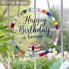 2D Flat Acrylic Happy Birthday in Heaven Suncatcher, 7.87in Cake Pattern Window Hanging Decor, Sympathy Gift for Remembrance Loved Ones