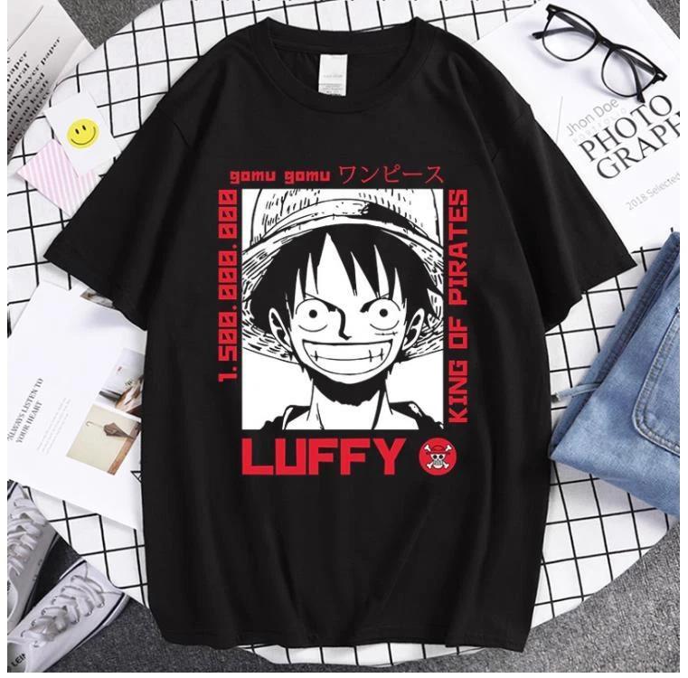 One Piece Luffy Cosplay Anime T-Shirt Shirt Undershirt Costumes Cotton Black S
