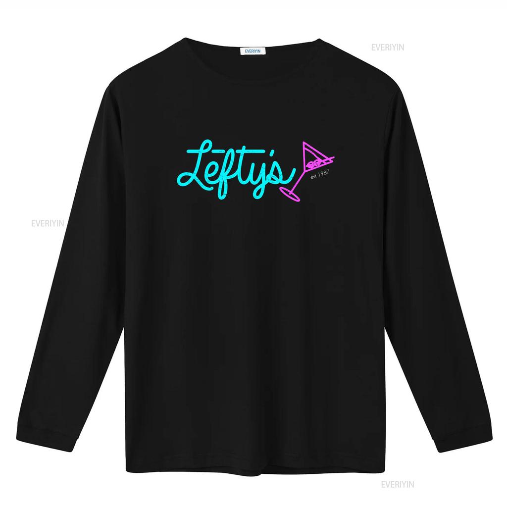 Leftys Bar T Shirt Logo Leisure Symbol Suit Sign Game Larry Games Gaming 1987 Est vintage Washed Soft streetwear Slightly