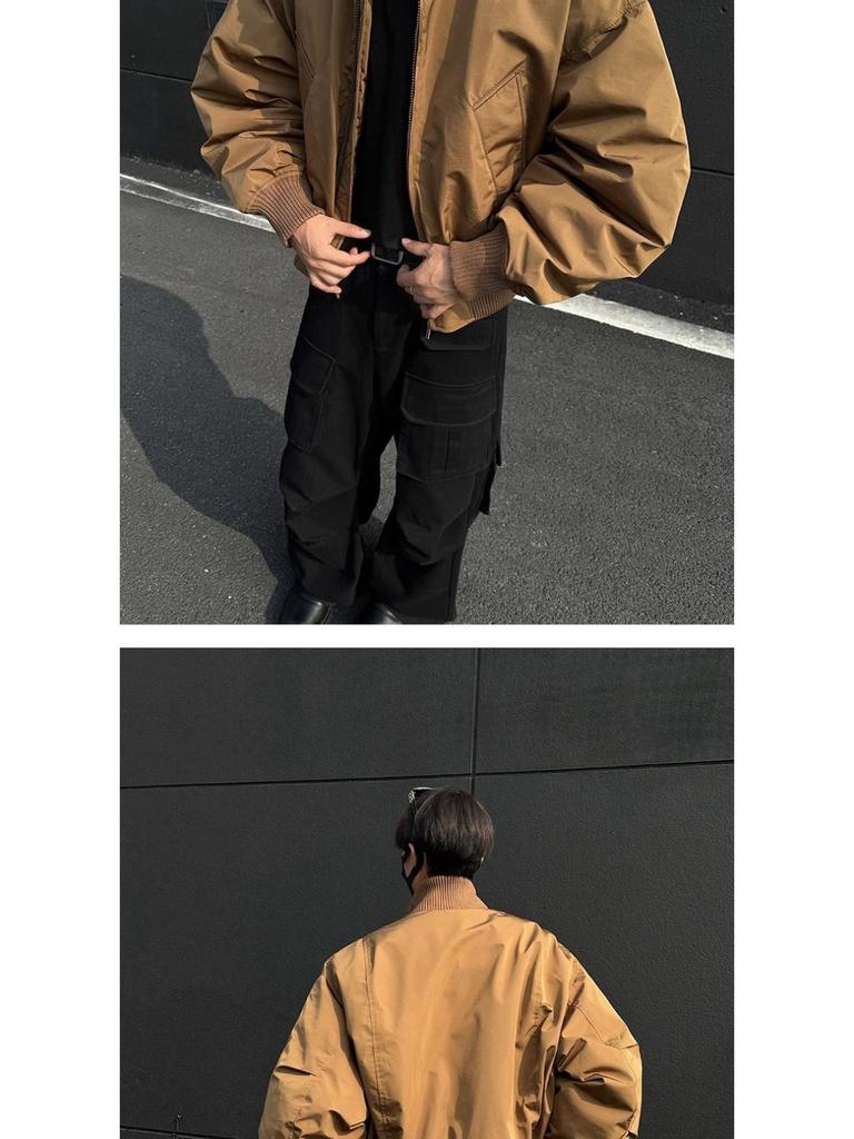 Men's American Style Cotton Bomber Jacket: Winter Hipster Baseball Coat