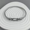 New Steel Wire Button Pattern Horseshoe Gold-plated Stainless Steel Bracelet 18K, High Quality Waterproof Couple Bracelet, Wife