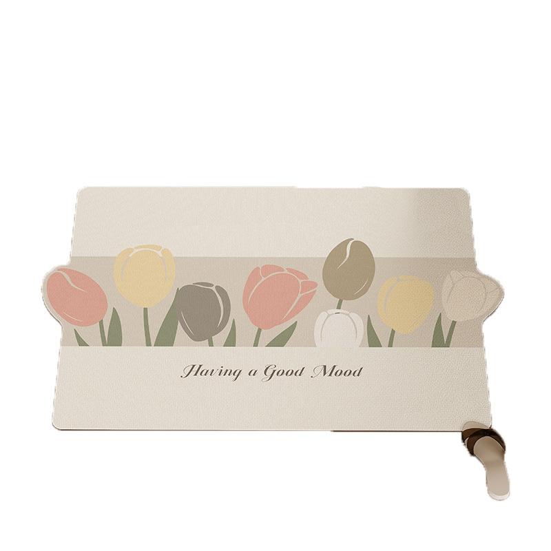 Household Bathroom Bathroom Door Moisture-wicking Floor Mat Half Acre Flower Field Irregular Form Diatom Mud Floor Foot Mat