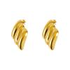 Fashion 18K gold-plated angel wing earrings for women do not fade, high-end personalized stainless steel stud earrings
