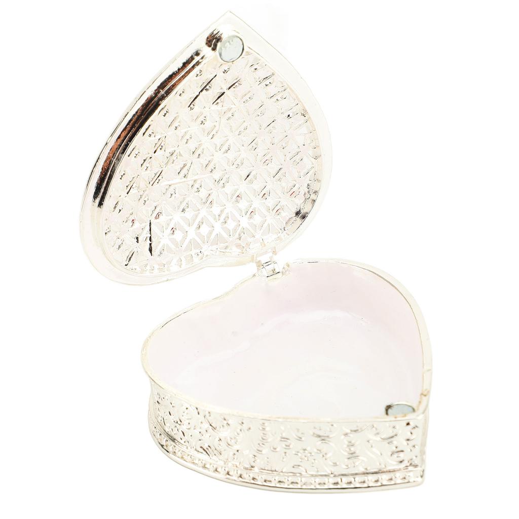 Hjärtformad Småprydnadsorganisatör Ihålig Liten Ring Örhänge Minnessak Förvaringslåda för Bröllop Födelsedagspresent Rosafärgad