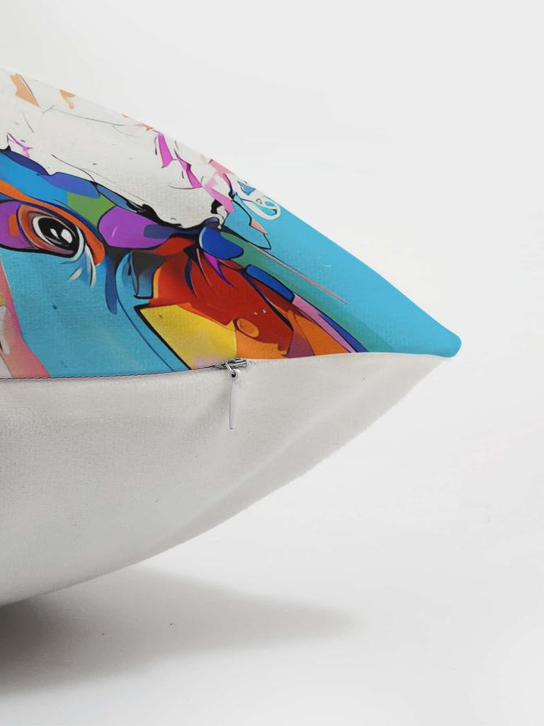 Colorful Cow Print Throw Pillow Cover, Cushion Case For Sofa Bedroom Living Room Couch Bed Office Chair Home Decor