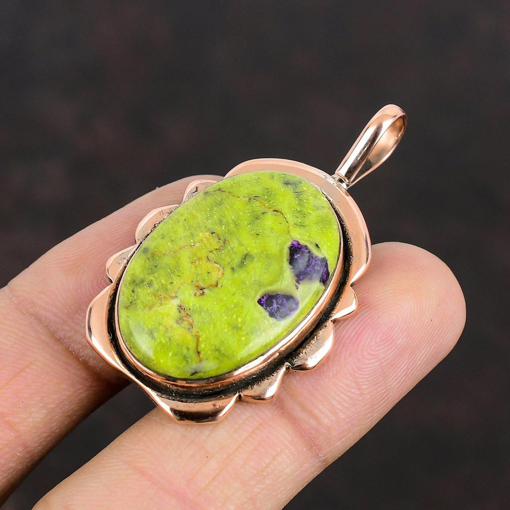 Stichtite Pendant Copper Pendant Handmade Antique Jewelry Original Gemstone Pendant Beautiful Copper Jewelry Elegant Pendant Engagement Gift