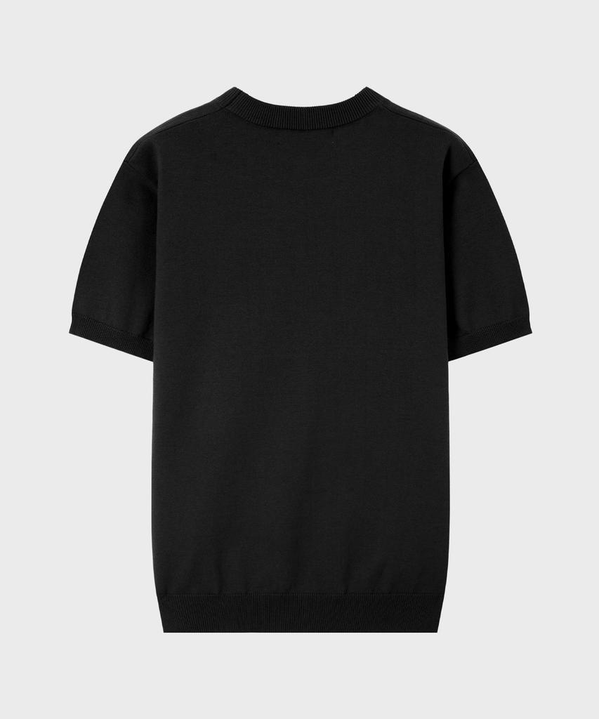 LEIRE Muscle Fit Henley Neck Short Sleeve Knit [Black]