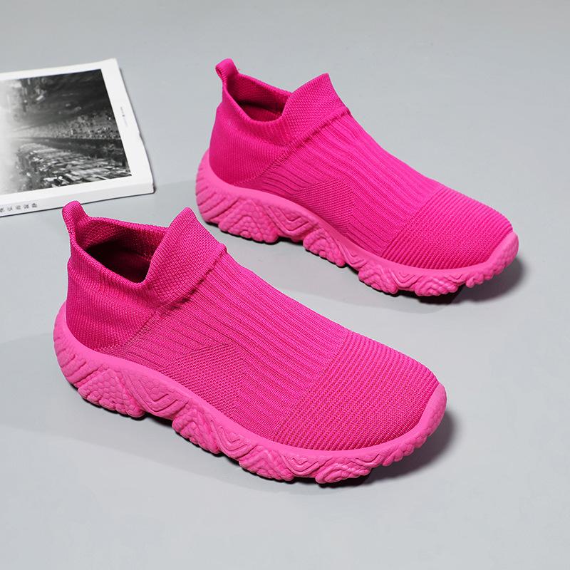 

Новая женская обувь летняя дышащая сетка, вязаная мухами, обувь для ходьбы для мамы среднего и пожилого возраста, носки-обувь, обувь на мягкой подошве, обувь для пары 36