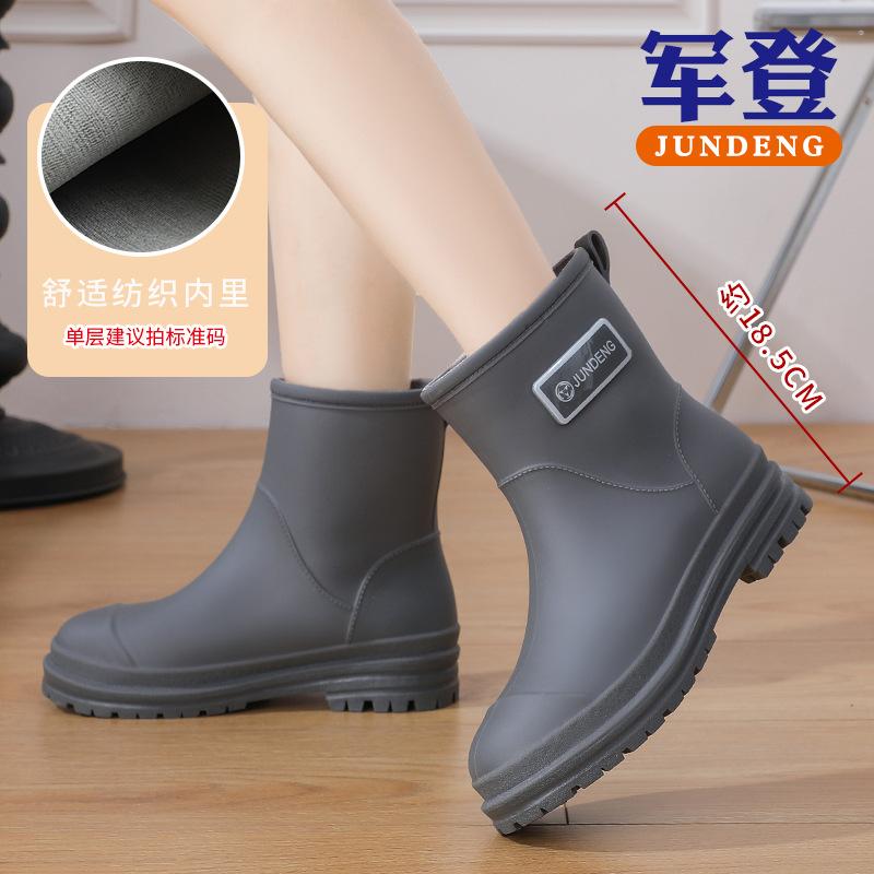 

Новая женская модная водонепроницаемая обувь, обувь для воды, непромокаемые ботинки с утолщенной подошвой, рабочие бахилы, резиновая обувь, обувь для воды 41 серебряный серый