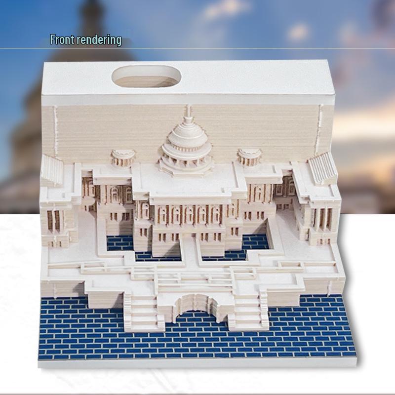 3D Paper Sculpture City Architecture Creative Gift Custom Cultural Souvenir Notepad