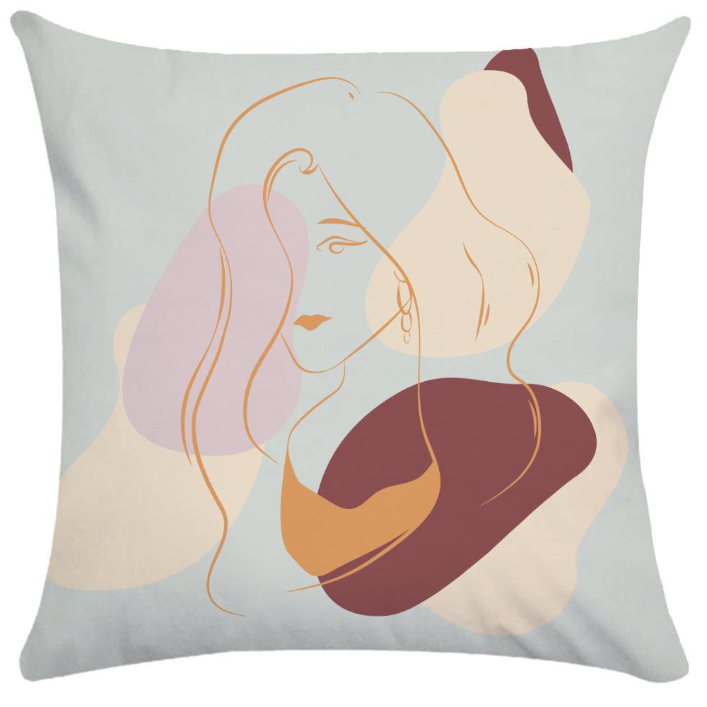 Home Pillowcase Square Office Decor Cushion Cover Printed Pattern Decoration