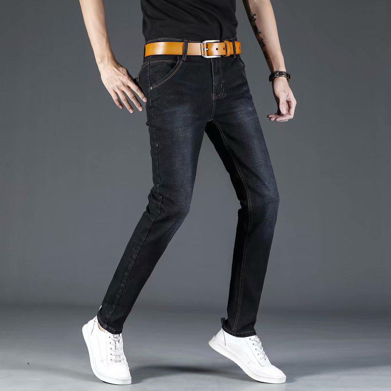 Slim Fit Ripped Jeans voor heren - elastische, casual, rechte pijpen, trendy Koreaanse stijl voor lente, zomer en herfst