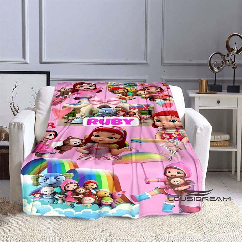 Cartoon Series Rainbow Ruby Children's Blanket Lulu and Bear Cute Blanket Intelligence and Adventure Blanket Photo A-1