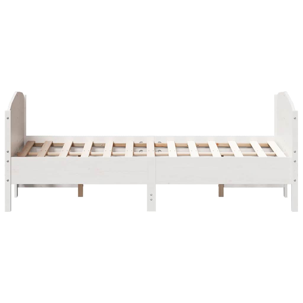 Solid Wood Bed without Mattress White 150x200 cm Pine Wood