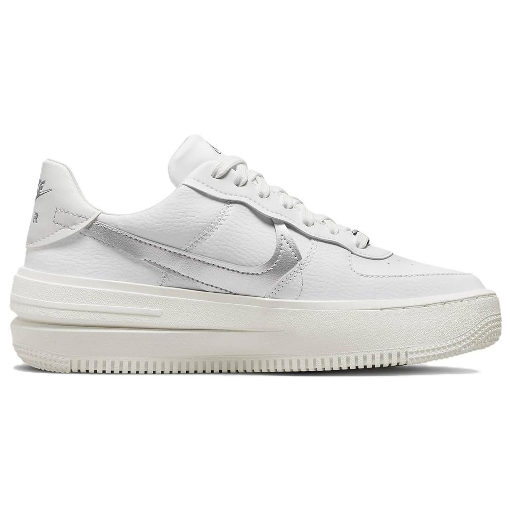Nike  Air Force 1 PLT.AF.ORM White Metallic Silver Women Sneakers Summit-White Sail Wolf-Grey DJ9946-101