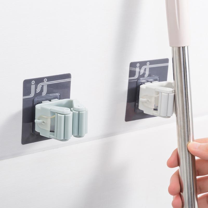 Traceless Suction Cup Mop Hanger, Bathroom Non-Punching Mop Rack, Mop Clip, Bathroom Clip Hanger