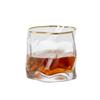 1pc Art Design Mixed Glass Whisky Glass Irregular Dips Glass Vodka Cups Personality Crandy Crandy Snifters Ice Cubes Glass Rock | Old Glass (Golden Ed