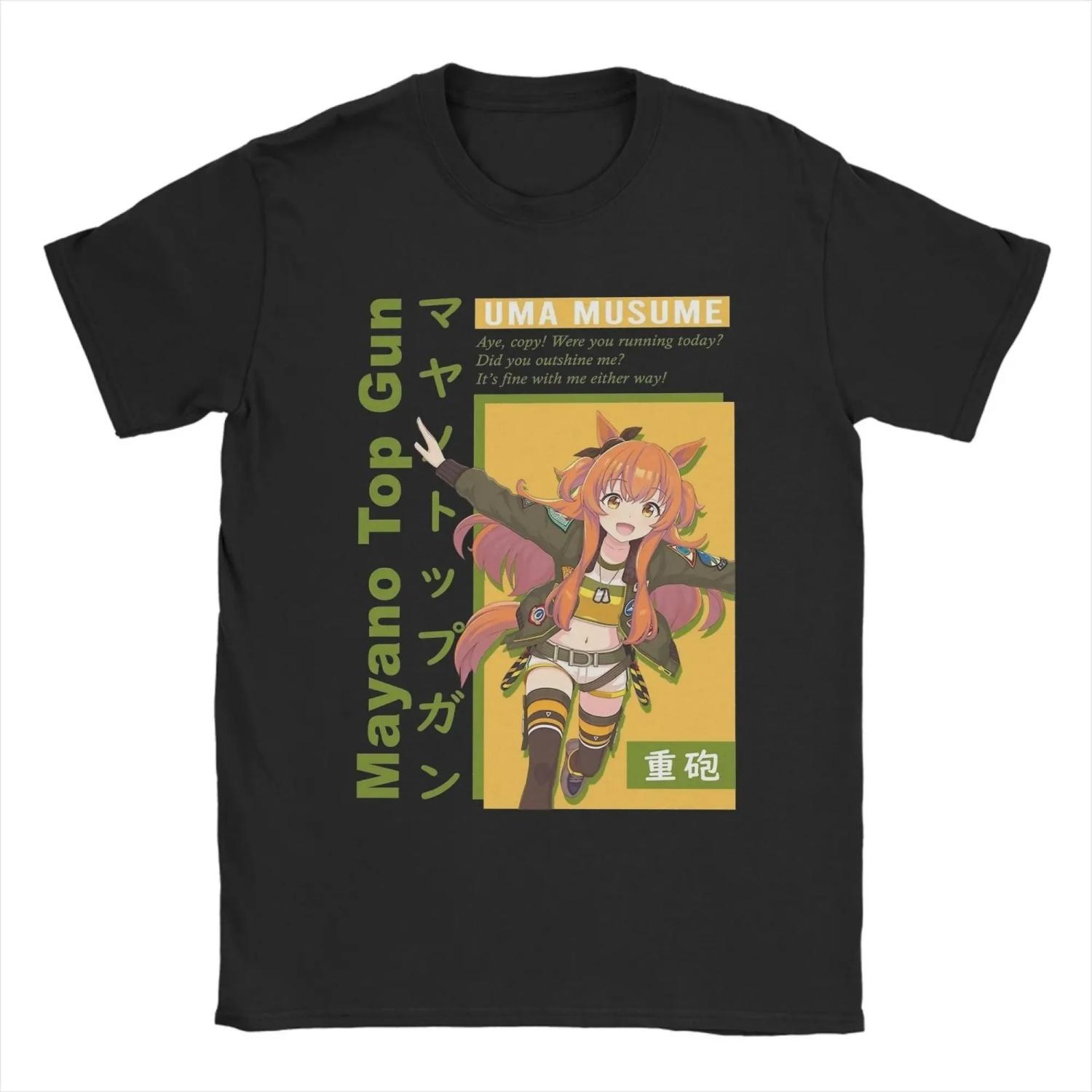 

Графическая футболка Uma Musume Pretty Derby Mayano Top Gun Хлопковая футболка Одежда S чёрный