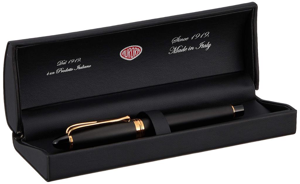 Aurora Fountain Pen EF Extra Fine Nib Epsilon Satin Rose Gold Black Officially Imported B10-PN Dual-Use,