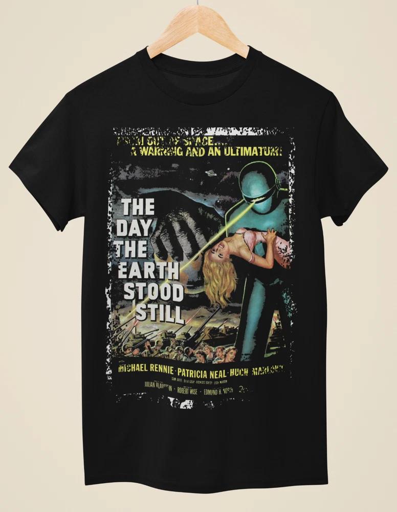 The Day The Earth Stood Still (1951) Movie Poster Inspired Unisex Black TShirt S