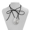 Personality Exaggerated Metal Conch Pendant Necklace Two Ways To Wear Winding Tie A Knot Choker for Women Beach Charm Jewelry