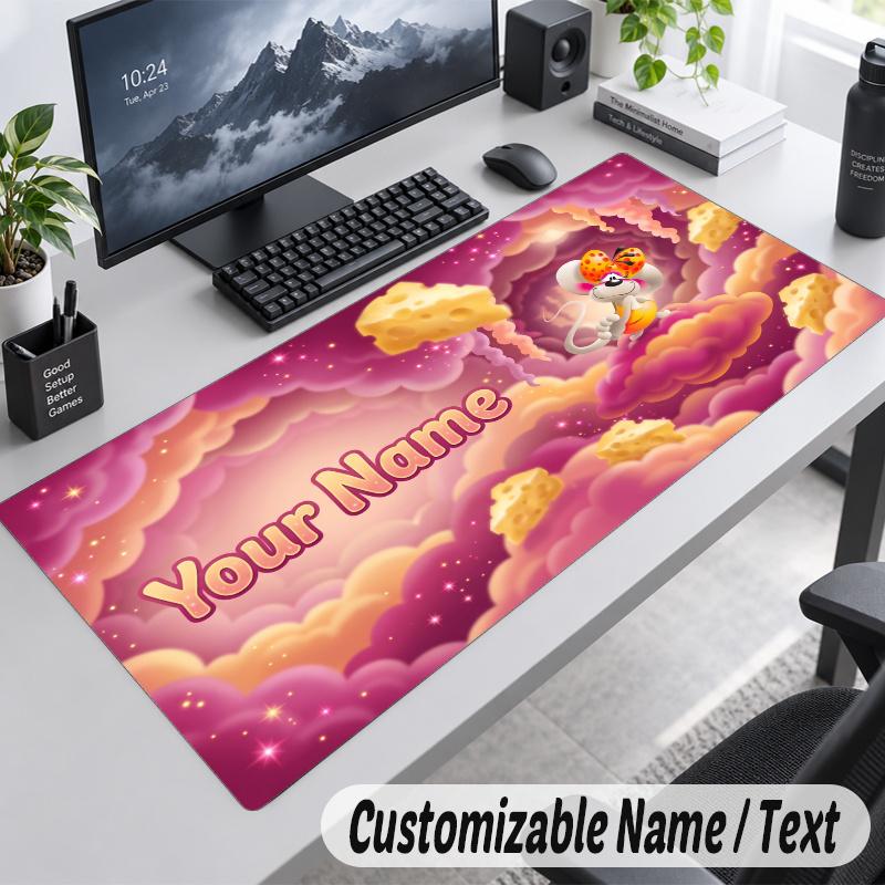 Diddl Personalized Large Mouse Pad Custom Name Text Extended Desk Mat Gaming Mousepad