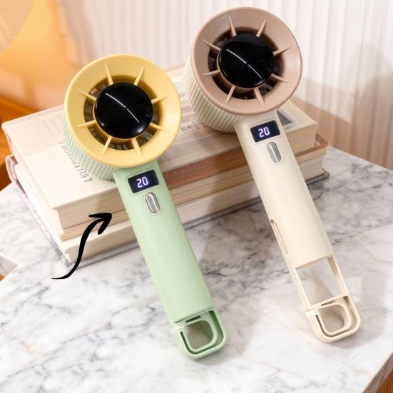 Handheld Fan, with Portable Hook Powerful Fan, Intelligent Digital Display And Speed Adjustment Design, Fan for Travel And Desktop