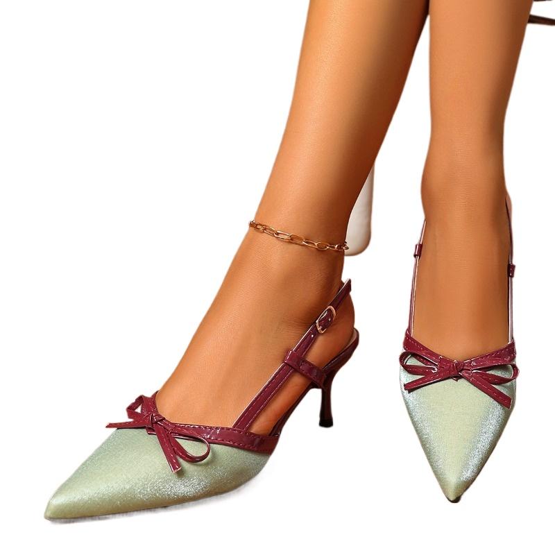 Fashion 2025 Fashion Buckle Strap Women's High Heels New Color Matching Office and Career Plus Size Best Seller Closed Toe Sandals