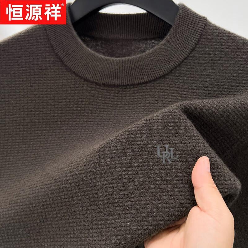 

Hengyuanxiang Men s Thickened 100% Wool Round Neck Sweater 2XL
