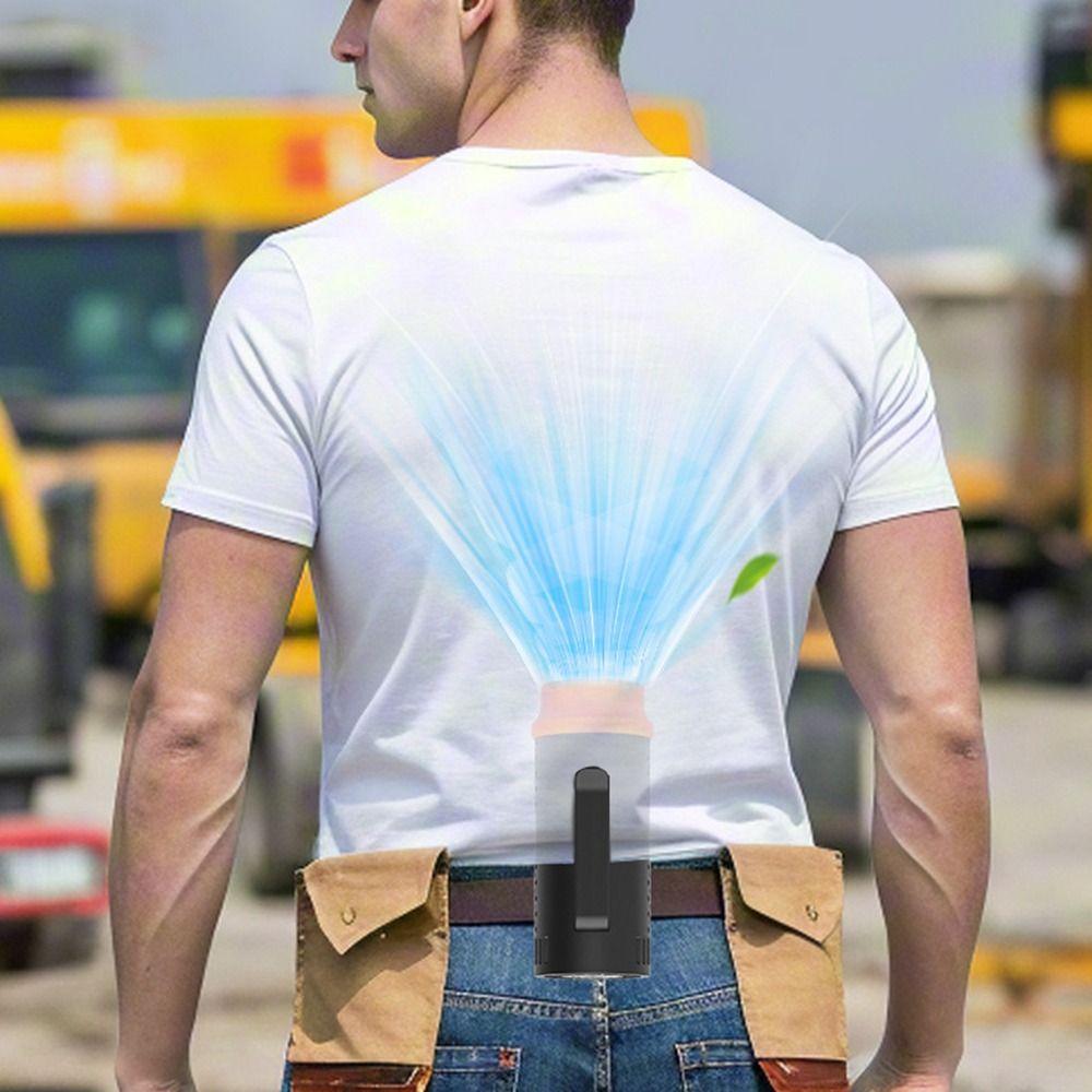 USB Rechargeable Waist Mounted Fan Strong Wind Personal Cooling Fan Outdoor Travel