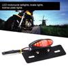 Motocyklowy tylny światło uniwersalne retro LED światło stopu światło tablicy rejestracyjnej światła kierunkowskazów(czarny)