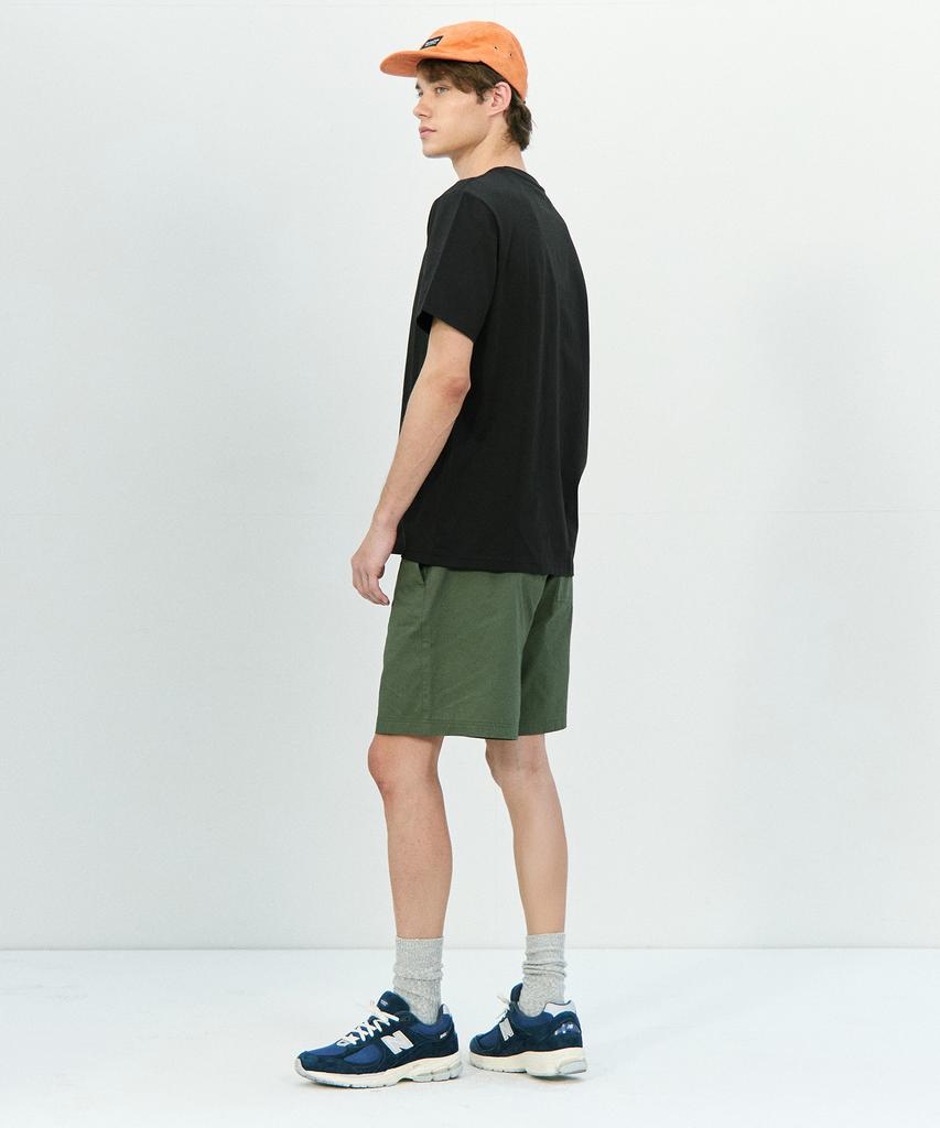 BASIC HOUSE 20-Count Cotton Regular Fit Short Sleeve T-Shirt Black Lats0115 (B Type)