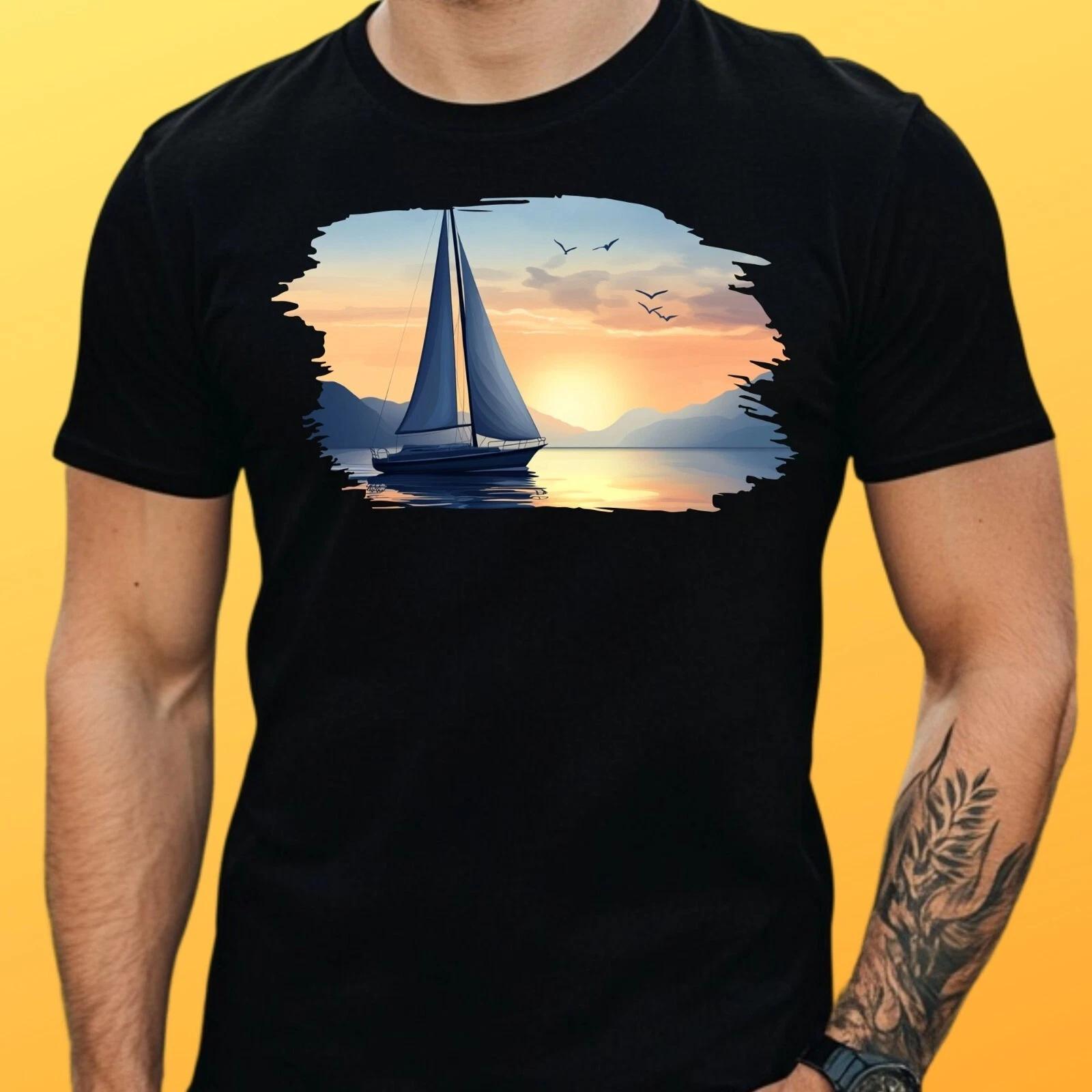T-Shirt Herren Segelboot Motiv Baumwolle Größe S bis 5XL XL